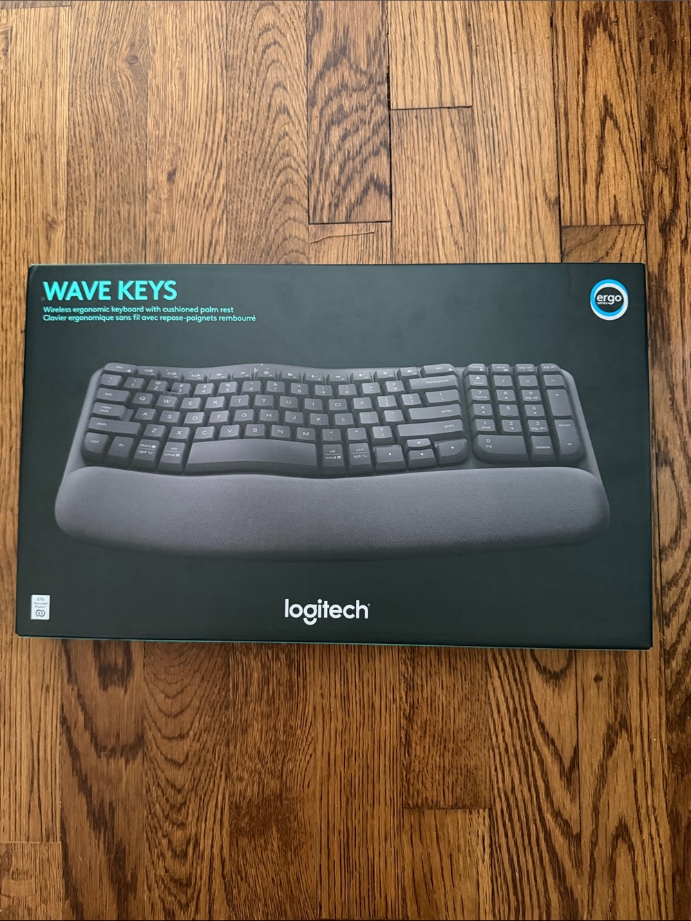Logitech Wave Keys Ergonomic Wireless Keyboard in Black and Gray